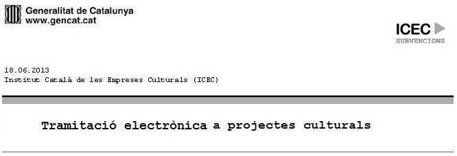 SubvencionsICEC_Tramitacióelectrònicadesubvencionsaprojectesculturals