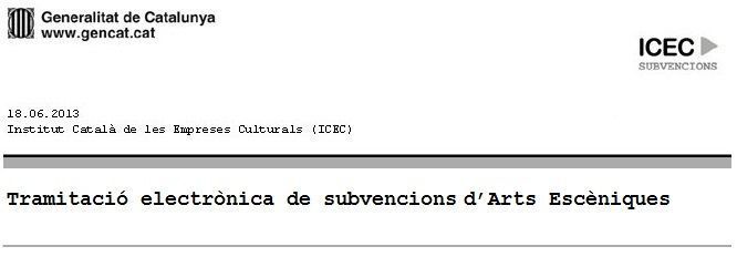 SubvencionsICEC_Tramitacióelectrònicadesubvencionsd'artsescèniques