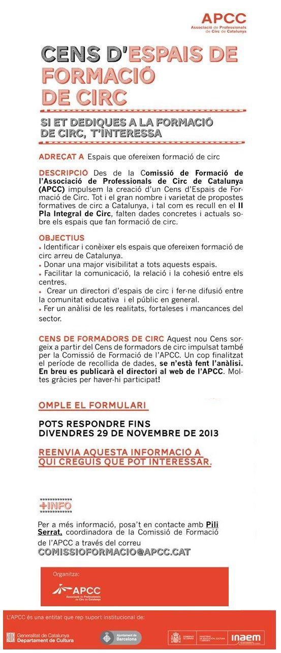 cens d'espai de formació de circ